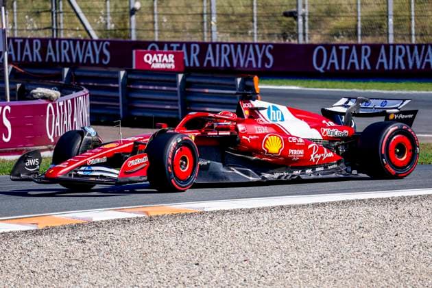 Charles Leclerc of Monaco and Scuderia Ferrari HP F1 Team competing in the Qualification of the Formula 1 Heineken Dutch Grand Prix 2025 on Day 2 at Circuit Zandvoort on August 30, 2025 in Zandvoort, Netherlands Photo by Marcel ter Bals DeFodi Images