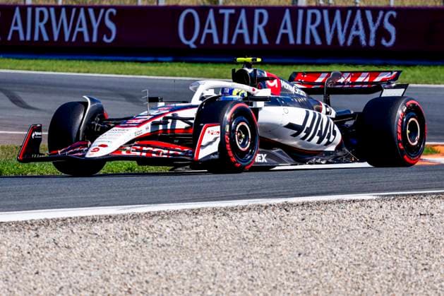 Oliver Bearman of the United Kingdom and Haas F1 Team competing in the Qualification of the Formula 1 Heineken Dutch Grand Prix 2025 on Day 2 at Circuit Zandvoort on August 30, 2025 in Zandvoort, Netherlands Photo by Marcel ter Bals DeFodi Images
