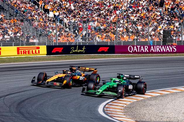 Nico Hülkenberg of Germany and Stake F1 Team Kick Sauber and Oscar Piastri of Australia and McLaren F1 Team competing in the Qualification of the Formula 1 Heineken Dutch Grand Prix 2025 on Day 2 at Circuit Zandvoort on August 30, 2025 in Zandvoort, Netherlands Photo by Marcel ter Bals DeFodi Images
