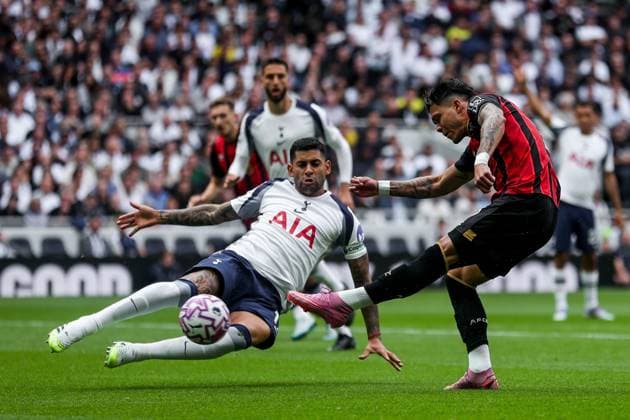 Premier League Tottenham Hotspur v Bournemouth Evanlison of AFC Bournemouth scores to make it 0-1 during the Premier League match Tottenham Hotspur vs Bournemouth at Tottenham Hotspur Stadium, London, United Kingdom, 30th August 2025 (Photo by Izzy Poles News Images) London Tottenham Hotspur Stadium United Kingdom Copyright: xIzzyxPoles NewsxImagesx