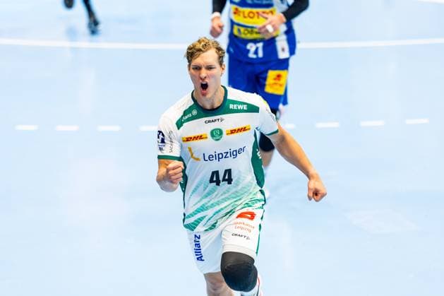 30 08 2025, GER, Handball, Men, Season 25 26, Daikin 1 Bl, 1 Matchday ThSV Eisenach SC DHfK Leipzig Blaer Hinriksson SC DHfK Leipzig 99817 Eisenach Werner Assmann Halle Am Sportp Thueringen Germany