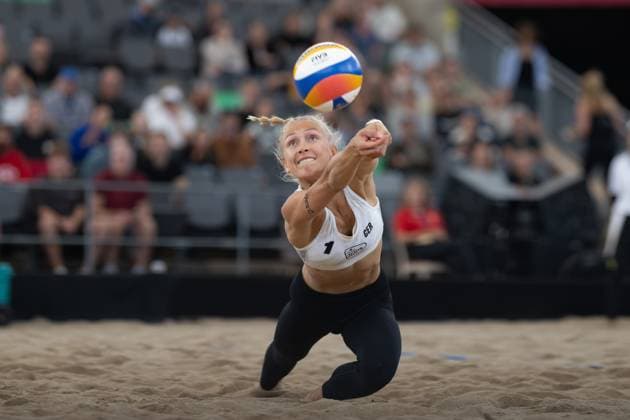 Beach Pro Tour Elite 16 Hamburg, 30 08 2025 Paula Schürholz Player No 1, GER Beach Pro Tour Elite 16 Hamburg on 30 08 2025 Copyright: xBEAUTIFULxSPORTS PeterxWeberx