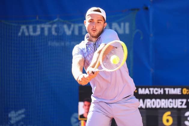 Santiago Rodriguez Taverna (ARG) during ATP, Tennis Herren Como Lake Challenger 2025, International Tennis match in Como, Italy, August 29 2025  Copyright: xRobertaxCorradin IPAxSportx xipa-agency.netx xx IPA_63666839 IPA_Agency_IPA63666839