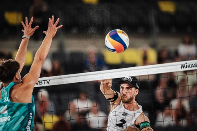 Beach Volleyball Men Beach Pro Tour Hamburg Elite 16 30 08 2025 Clemens Wickler GER at the Attack Hamburg Tennisstadion am Rothenbaum Hamburg Germany