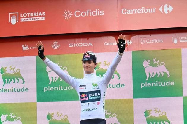 30-08-2025 Vuelta A Espana; Tappa 08 Monzon Templario - Zaragoza; 2025, Red Bull - Bora Hansgrohe; Pellizzari, Giulio; Zaragoza; 