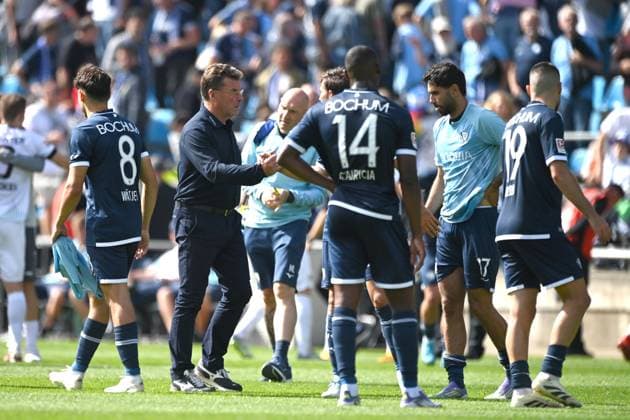 VFL Bochum enttaeuscht, enttäuscht, Enttäuschung, Enttaeuschung Kjell WAETJEN, W tjen BO , Trainer Dieter HECKING BO , Gerrit HOLTMANN BO , Matus BERO BO Fussball 2 Bundesliga, 4 Spieltag, matchday 4, VfL Bochum BO SC Preussen Muenster MS 1 2 am 30 08 2025, Vonovia Ruhrstadion Bochum Germany DFL regulations prohibit any use of photographs as image sequences and or quasi video Â