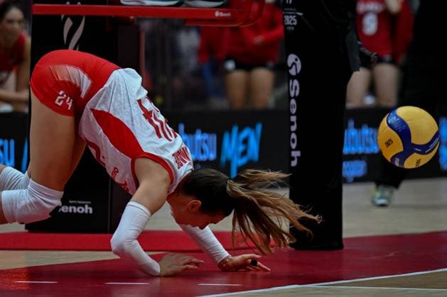 Poland v Belgium - FIVB Women’s World Volleyball Championship BANGKOK, THAILAND - AUGUST 30:Paulina Damaske (24) of Poland in action during the FIVB Women s World Volleyball Championship match between Poland and Belgium at Huamark Indoor Stadium in Bangkok, Thailand on August 30, 2025. Mustafa Hatipoglu Anadolu Banghok Thailand. Editorial use only. Please get in touch for any other usage.  Copyright: x2025xAnadoluxMustafaxHatipoglux