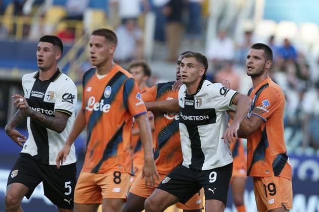 Action in area during the Serie A soccer match between Parma and Atalanta at the Ennio Tardini Stadium in Parma Italy - Saturday, Augustl 30, 2025. - Soccer .  Copyright: xGiannixSantandrea LaPressex