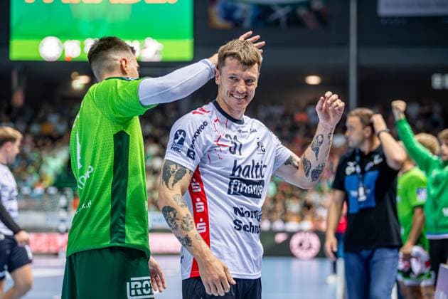 Handball Bundesliga HSG Wetzlar SG Flensburg Handewitt, 30 08 25 Emil Jakobsen SG Flensburg Handewitt, 31 , Filip Vistorop HSG Wetzlar, 4 Handball Bundesliga HSG Wetzlar SG Flensburg Handewitt Wetzlar, 30 08 25 Copyright: xBEAUTIFULxSPORTS Roeczeyx