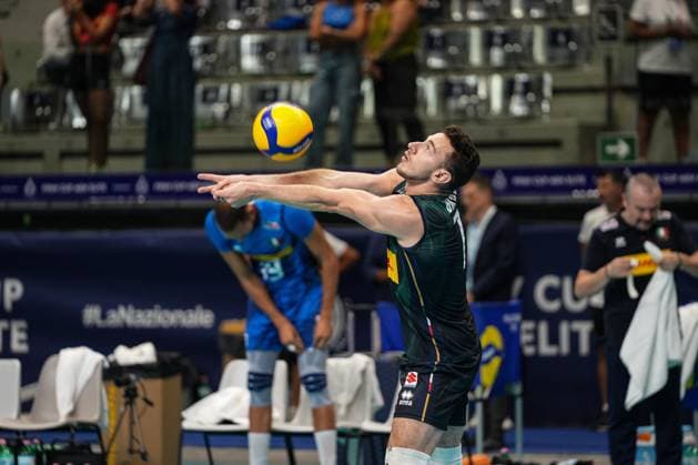 Balaso Fabio (ITA) in action during 2025 FIPAV Cup Men - Italy vs Germany, International volleyball match in Turin, Italy, August 30 2025  Copyright: xSilvanoxMarcoxCesario IPAxSportx xipa-agency.netx xx IPA_63694635 IPA_Agency_IPA63694635