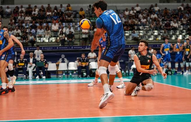 Bottolo Mattia (ITA) in action during 2025 FIPAV Cup Men - Italy vs Germany, International volleyball match in Turin, Italy, August 30 2025  Copyright: xSilvanoxMarcoxCesario IPAxSportx xipa-agency.netx xx IPA_63694689 IPA_Agency_IPA63694689