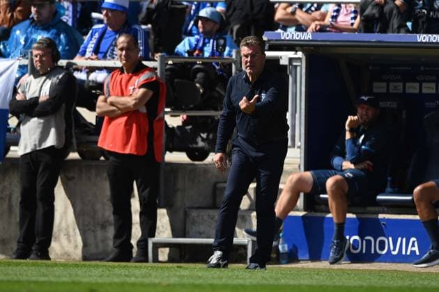 Coach Dieter HECKING BO Gestures, gestures, Soccer 2 Bundesliga, 4 Matchday, matchday 4, VfL Bochum BO SC Preussen Muenster MS 1 2 am 30 08 2025, Vonovia Ruhrstadion Bochum Germany DFL regulations prohibit any use of photographs as image sequences and or quasi video Â