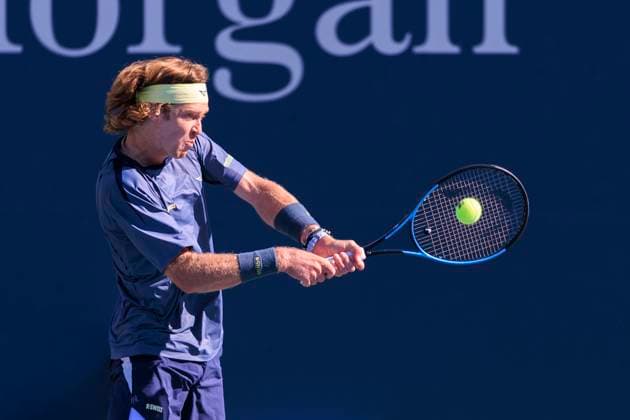 August 30, 2025, Flushing Meadows, New York, USA: Andrey Rublev hits a double backhand return during a match against Coleman Wong on Day 7 of the 2025 US Open at USTA Billie Jean King National Tennis Center on Saturday August 30, 2025 in the Flushing neighborhood of the Queens borough of New York City. JAVIER ROJAS PI Flushing Meadows USA - ZUMAp124 20250830_zaa_p124_081 Copyright: xJavierxRojasx