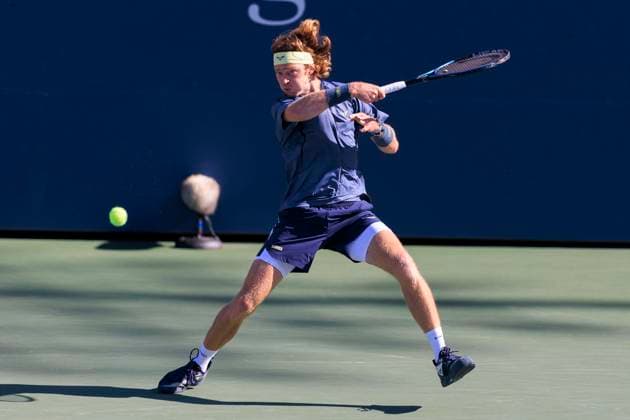 August 30, 2025, Flushing Meadows, New York, USA: Andrey Rublev hits a forehand return during a match against Coleman Wong on Day 7 of the 2025 US Open at USTA Billie Jean King National Tennis Center on Saturday August 30, 2025 in the Flushing neighborhood of the Queens borough of New York City. JAVIER ROJAS PI Flushing Meadows USA - ZUMAp124 20250830_zaa_p124_082 Copyright: xJavierxRojasx