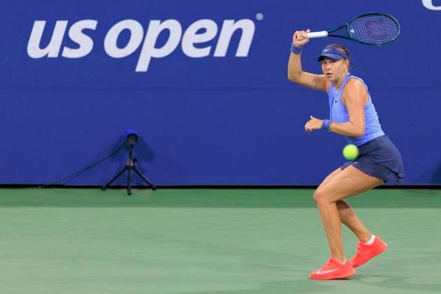 August 30, 2025, Flushing Meadows, New York, USA: Amanda Anisimova hits a forehand return during a match against Jaqueline Cristian on Day 7 of the 2025 US Open at USTA Billie Jean King National Tennis Center on Saturday August 30, 2025 in the Flushing neighborhood of the Queens borough of New York City. JAVIER ROJAS PI Flushing Meadows USA - ZUMAp124 20250830_zaa_p124_120 Copyright: xJavierxRojasx