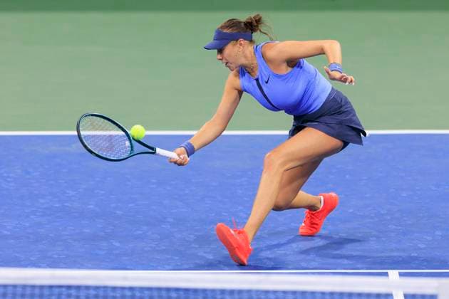 August 30, 2025, Flushing Meadows, New York, USA: Amanda Anisimova hits a forehand volley during a match against Jaqueline Cristian on Day 7 of the 2025 US Open at USTA Billie Jean King National Tennis Center on Saturday August 30, 2025 in the Flushing neighborhood of the Queens borough of New York City. JAVIER ROJAS PI Flushing Meadows USA - ZUMAp124 20250830_zaa_p124_121 Copyright: xJavierxRojasx