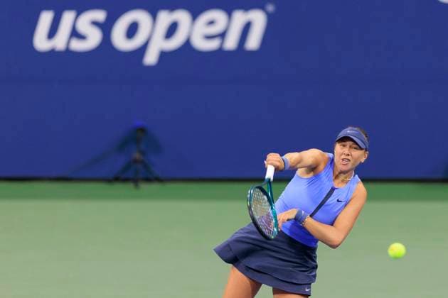 August 30, 2025, Flushing Meadows, New York, USA: Amanda Anisimova serves during a match against Jaqueline Cristian on Day 7 of the 2025 US Open at USTA Billie Jean King National Tennis Center on Saturday August 30, 2025 in the Flushing neighborhood of the Queens borough of New York City. JAVIER ROJAS PI Flushing Meadows USA - ZUMAp124 20250830_zaa_p124_124 Copyright: xJavierxRojasx