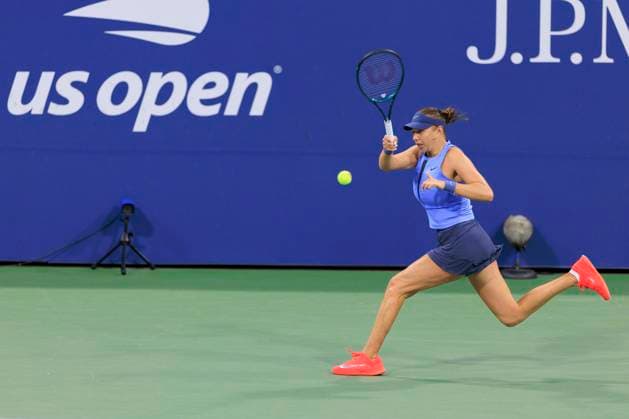 August 30, 2025, Flushing Meadows, New York, USA: Amanda Anisimova hits a running forehand during a match against Jaqueline Cristian on Day 7 of the 2025 US Open at USTA Billie Jean King National Tennis Center on Saturday August 30, 2025 in the Flushing neighborhood of the Queens borough of New York City. JAVIER ROJAS PI Flushing Meadows USA - ZUMAp124 20250830_zaa_p124_119 Copyright: xJavierxRojasx