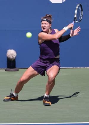 Karolina Muchova, from above, US Open Championships 2023, USTA Billie Jean King National Tennis Center, Flushing Meadows, New York, USA Copyright: xJuergenxHasenkopfx
