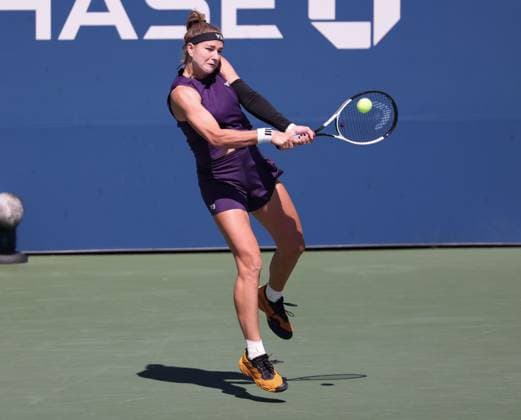 Karolina Muchova, from above, US Open Championships 2023, USTA Billie Jean King National Tennis Center, Flushing Meadows, New York, USA Copyright: xJuergenxHasenkopfx