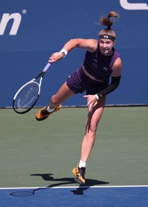 Karolina Muchova, from above, US Open Championships 2023, USTA Billie Jean King National Tennis Center, Flushing Meadows, New York, USA Copyright: xJuergenxHasenkopfx