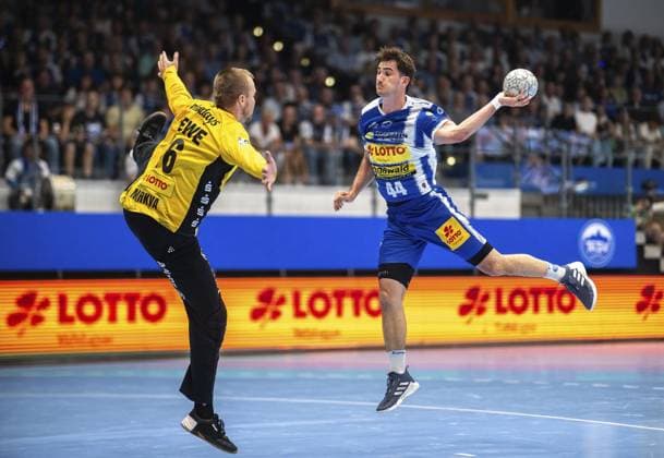 DAIKIN HBL HANDBALL MEN 1 BL 1 GAME DAY THSV EISENACH SC DHFK LEIPZIG FOR EDITORIAL PURPOSES ONLY p 30 08 2025 Eisenach DAIKIN HBL Handball 1 Bundesliga Men Season 2025 2026 1 Matchday Werner Assmann Halle ThSV Eisenach SC DHfK Leipzig in photo Stephan Seitz 44 ThSV Eisenach in duel with goalkeeper Tomas Mrkva 16 SC DHfK Leipzig Germany Thuringia Eisenach Copyright SaschaxFromm Copyright: SaschaxFromm doc826ldxgl9i117panma8k ,EDITORIAL USE ONLY Copyright: SaschaxFromm