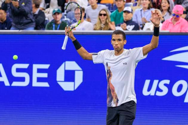August 30, 2025, Flushing Meadows, New York, USA: Felix Auger-Aliassime celebrates after winning his match against Alexander Zverev on Day 7 of the 2025 US Open at USTA Billie Jean King National Tennis Center on Saturday August 30, 2025 in the Flushing neighborhood of the Queens borough of New York City. JAVIER ROJAS PI Flushing Meadows USA - ZUMAp124 20250830_zaa_p124_152 Copyright: xJavierxRojasx