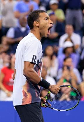 August 30, 2025, Flushing Meadows, New York, USA: Felix Auger-Aliassime reacts after winning a set during a match against Alexander Zverev on Day 7 of the 2025 US Open at USTA Billie Jean King National Tennis Center on Saturday August 30, 2025 in the Flushing neighborhood of the Queens borough of New York City. JAVIER ROJAS PI Flushing Meadows USA - ZUMAp124 20250830_zaa_p124_169 Copyright: xJavierxRojasx