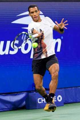 August 30, 2025, Flushing Meadows, New York, USA: Felix Auger-Aliassime hits a forehand during a match against Alexander Zverev on Day 7 of the 2025 US Open at USTA Billie Jean King National Tennis Center on Saturday August 30, 2025 in the Flushing neighborhood of the Queens borough of New York City. JAVIER ROJAS PI Flushing Meadows USA - ZUMAp124 20250830_zaa_p124_173 Copyright: xJavierxRojasx