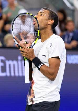 August 30, 2025, Flushing Meadows, New York, USA: Felix Auger-Aliassime reacts to a close line call for a game during a match against Alexander Zverev on Day 7 of the 2025 US Open at USTA Billie Jean King National Tennis Center on Saturday August 30, 2025 in the Flushing neighborhood of the Queens borough of New York City. JAVIER ROJAS PI Flushing Meadows USA - ZUMAp124 20250830_zaa_p124_177 Copyright: xJavierxRojasx