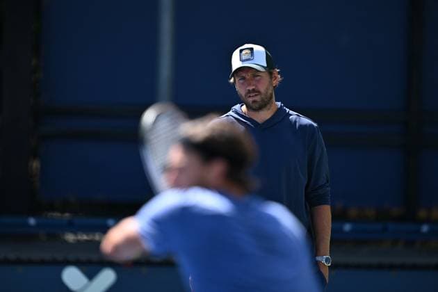 US Open - Arthur Rinderknech Training Arthur Rinderknech (FRA) with his coach Lucas Pouille (FRA) at the 2025 US Open at Billie Jean National Tennis Center in New York City, NY, USA, on August 30, 2025. Photo by Corinne Dubreuil ABACAPRESS.COM New York City United States  Copyright: xDubreuilxCorinne ABACAx
