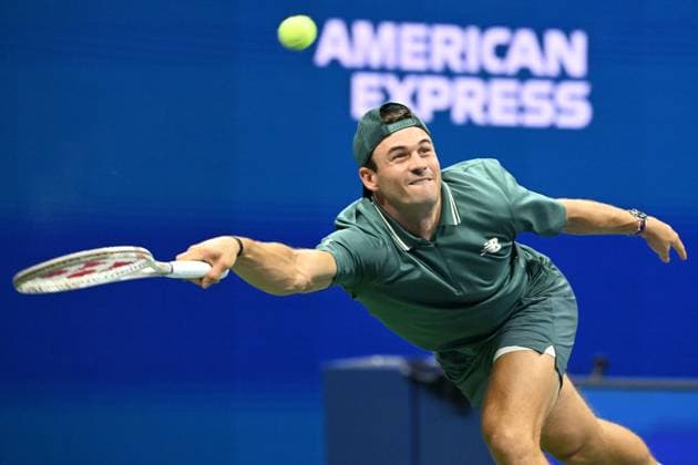 Tommy Paul of USA Vs Alexander Bublik of KAZ on Arthur Ashe Stadium on day 7 at the 2025 US Open Tennis Championship at the USTA Billie Jean King National Tennis Center in New York City on Saturday, August 30, 2025.  NYP20250830329 LARRYxMARANO