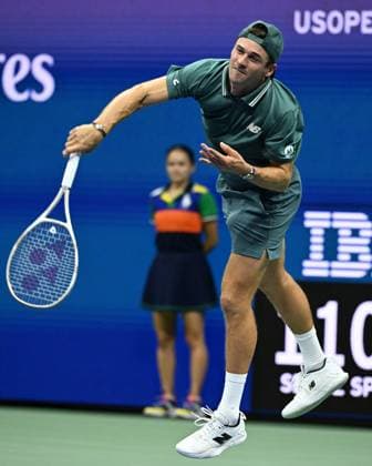 Tommy Paul of USA Vs Alexander Bublik of KAZ on Arthur Ashe Stadium on day 7 at the 2025 US Open Tennis Championship at the USTA Billie Jean King National Tennis Center in New York City on Saturday, August 30, 2025.  NYP20250830334 LARRYxMARANO