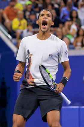 August 30, 2025, Flushing Meadows, New York, USA: FELIX AUGER-ALIASSIME reacts after winning a set during a match against Alexander Zverev on Day 7 of the 2025 US Open at USTA Billie Jean King National Tennis Center on Saturday in the Flushing neighborhood of the Queens borough of New York City. Flushing Meadows USA - ZUMAp124 20250830_zaa_p124_167 Copyright: xJavierxRojasx