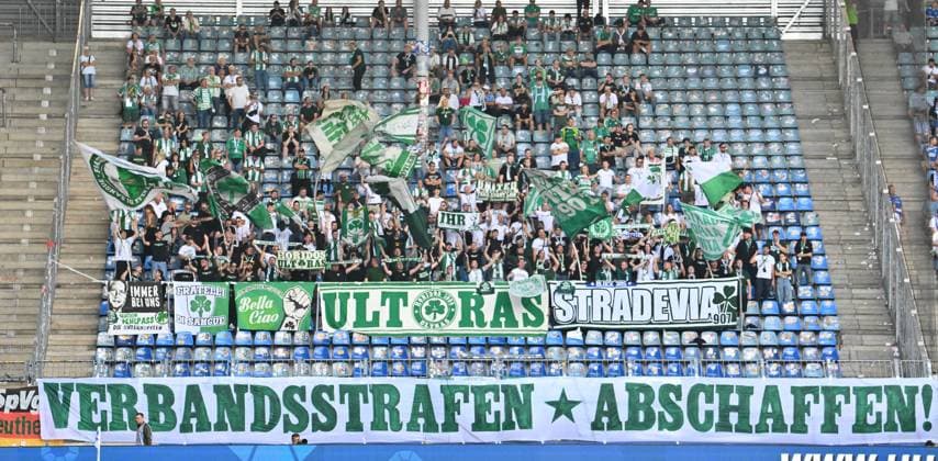 31 08 2025 Soccer Season 2025 2026 2 Soccer Bundesliga 04 Matchday 1 FC Magdeburg FCM SpVgg Greuther Fürth Kleeblatt Sportfoto Zink xwoxzix DFL regulations prohibit any use of photographs as image sequences and or quasi video only for editorial use Greutherfürthfans Fans Fanblock Kleeblattfans