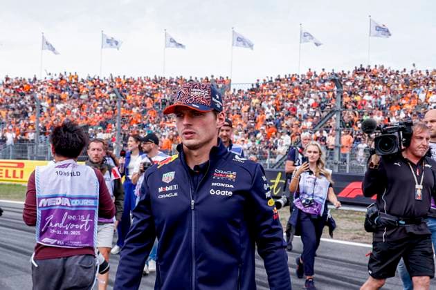 Drivers Parade Max Verstappen of the Netherlands and Oracle Red Bull Racing looks on and in the orange arena during the Formula 1 Heineken Dutch Grand Prix 2025 on Day 3 at Circuit Zandvoort on August 31, 2025 in Zandvoort, Netherlands Photo by Marcel ter Bals DeFodi Images