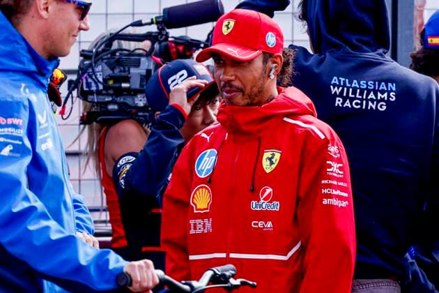 Drivers Parade Lewis Hamilton of the United Kingdom and Scuderia Ferrari HP F1 Team looks on during the Formula 1 Heineken Dutch Grand Prix 2025 on Day 3 at Circuit Zandvoort on August 31, 2025 in Zandvoort, Netherlands Photo by Marcel ter Bals DeFodi Images