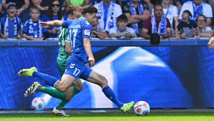 31 08 2025 Soccer Season 2025 2026 2 Soccer Bundesliga 04 Matchday 1 FC Magdeburg FCM SpVgg Greuther Fürth Kleeblatt Sportfoto Zink xwoxzix DFL regulations prohibit any use of photographs as image sequences and or quasi video only for editorial use Alexander Nollenberger 17, 1 FC Magdeburg FCM vor Jannik Dehm 23, SpVgg Greuther Fürth