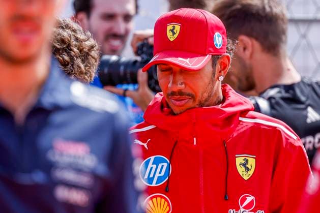Drivers Parade Lewis Hamilton of the United Kingdom and Scuderia Ferrari HP F1 Team looks on during the Formula 1 Heineken Dutch Grand Prix 2025 on Day 3 at Circuit Zandvoort on August 31, 2025 in Zandvoort, Netherlands Photo by Marcel ter Bals DeFodi Images