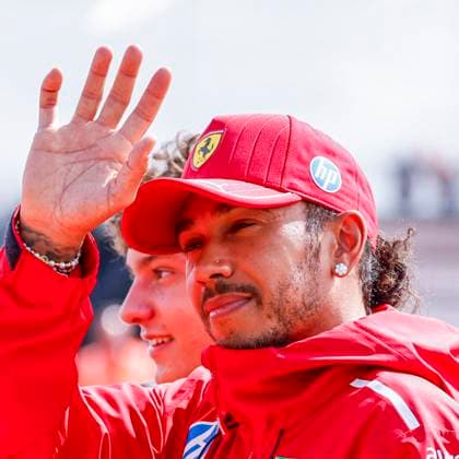 Drivers Parade Lewis Hamilton of the United Kingdom and Scuderia Ferrari HP F1 Team wave during the Formula 1 Heineken Dutch Grand Prix 2025 on Day 3 at Circuit Zandvoort on August 31, 2025 in Zandvoort, Netherlands Photo by Marcel ter Bals DeFodi Images
