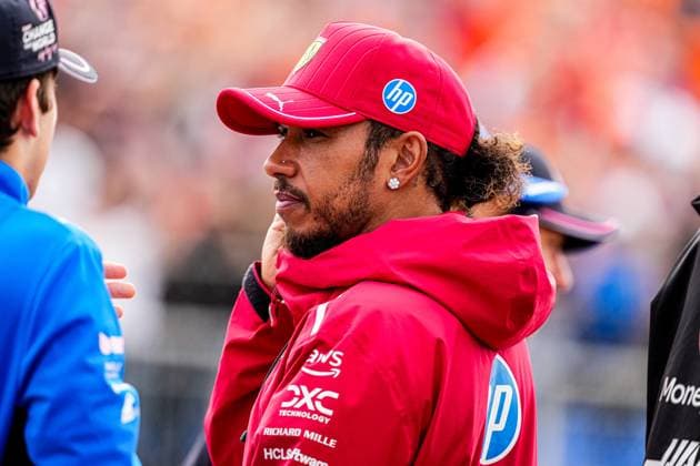 2025-08-31 F1 - Heineken Dutch GP - Grand Prix Drivers Parade ZANDVOORT, NETHERLANDS - AUGUST 31: Lewis Hamilton of Ferrari at the Grand Prix Drivers Parade during F1 - Heineken Dutch GP on August 31, 2025 in Zandvoort, Netherlands. Zandvoort Netherlands Content not available for redistribution in The Netherlands directly or indirectly through any third parties. Copyright: xAndrexWeeningx