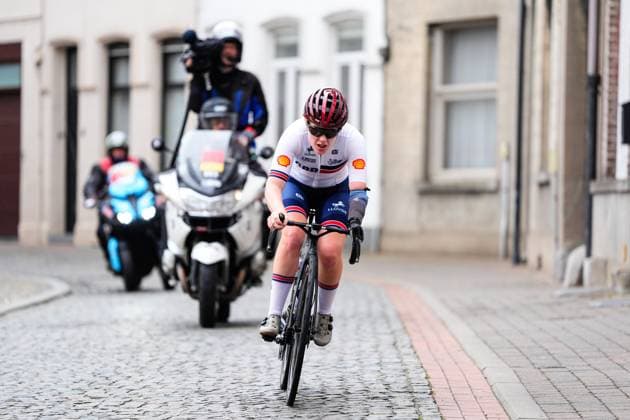 2025 UCI Para-cycling Road World Championships Picture by Olly Hassell SWpix.com - 31 08 2025 - Cycling - 2025 UCI Para-cycling Road World Championships - Ronse, Flanders, Belgium - Women C4-5 Road Race - Morgan Newberry (Great Britain) Copyright: x xSWpix.comx(t axPhotographyxHubxLtd)xOllyxHassell SWpix.comx SWP-3069-1756