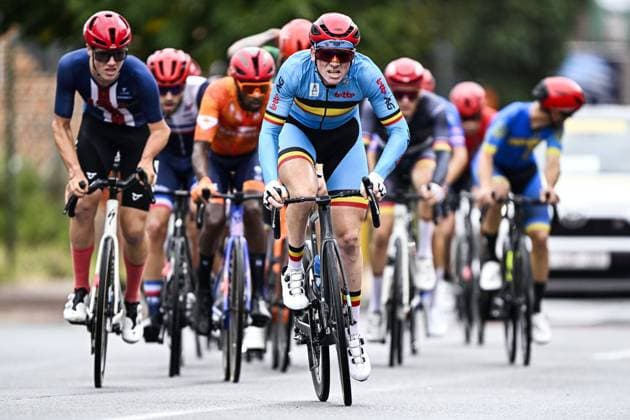 Belgium Ken De Feyter (MC5) pictured in action during the UCI Para-cycling Road World Championships, Sunday 31 August 2025, in Ronse. The UCI Para-Cycling Road World Championships take place from 28 to 31 Augustus in Ronse. JASPERxJACOBS  x132935244x
