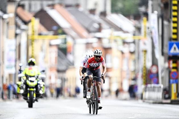 United Arab Emirates Abdalla Albalooshi (MC4) pictured in action during the UCI Para-cycling Road World Championships, Sunday 31 August 2025, in Ronse. The UCI Para-Cycling Road World Championships take place from 28 to 31 Augustus in Ronse. JASPERxJACOBS  x132935278x