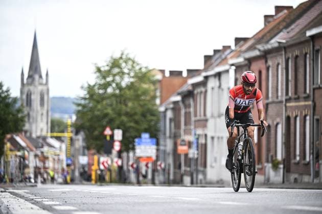 United Arab Emirates Ahmed Albedwawi (MC5) pictured in action during the UCI Para-cycling Road World Championships, Sunday 31 August 2025, in Ronse. The UCI Para-Cycling Road World Championships take place from 28 to 31 Augustus in Ronse. JASPERxJACOBS  x132938398x