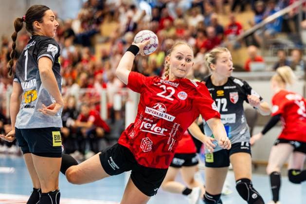 31 08 2025, GER, Handball, Women, Season 2025 2026, Alsco 1 Bl, 1 Matchday, Thueringer HC SV Union Halle Neustadt Wildcats Rikke Hoffbeck Petersen Thueringer HC,22 99947 Bad Langensalza Salza Halle Sporthalle Mehrz Thüringen Germany