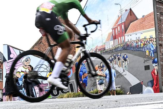A mural dedicated to the event pictured during the UCI Para-cycling Road World Championships, Sunday 31 August 2025, in Ronse. The UCI Para-Cycling Road World Championships take place from 28 to 31 Augustus in Ronse. JASPERxJACOBS  x132940543x