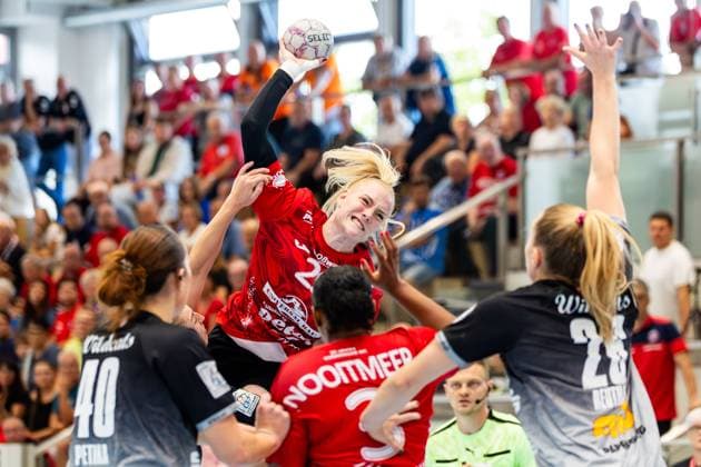 31 08 2025, GER, Handball, Women, Season 2025 2026, Alsco 1 Bl, 1 Matchday, Thueringer HC SV Union Halle Neustadt Wildcats Johanna Reichert Thueringer HC,29 99947 Bad Langensalza Salza Halle Sporthalle Mehrzweckhalle Thüringen Germany