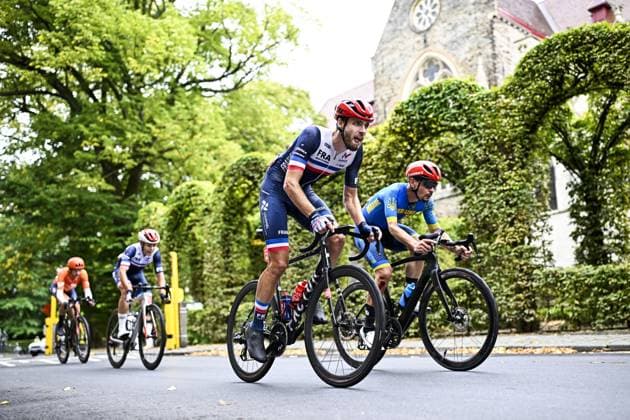 France Dorian Foulon (MC5) pictured in action during the UCI Para-cycling Road World Championships, Sunday 31 August 2025, in Ronse. The UCI Para-Cycling Road World Championships take place from 28 to 31 Augustus in Ronse. JASPERxJACOBS  x132943697x