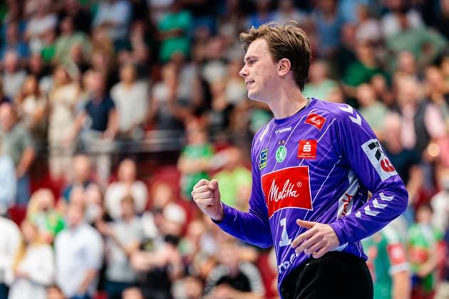 Malte Semisch GWD Minden, 01 jubelt freut sich GER, GWD Minden vs Frisch Auf Goeppingen, Handball, 1 Bundesliga, 1 Spieltag, Spielzeit 2025 2026, 31 08 2025 GER, GWD Minden vs Frisch Auf Goeppingen, Handball, 1 Bundesliga, 1 Spieltag, Spielzeit 2025 2026, 31 08 2025 Luebbecke Copyright: xEibner-Pressefoto JanxRollingerx EP_JSK